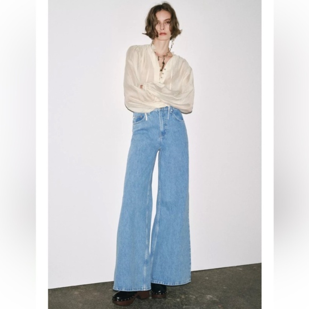 Zara Light Blue Flare Jeans